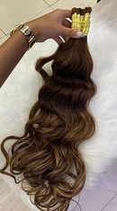 Cabelo Ondulado Morena Iluminada Indiano 75cm - 100G