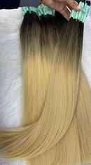 Cabelo Brasileiro Loiro Raiz Esfumada 55cm - 100G